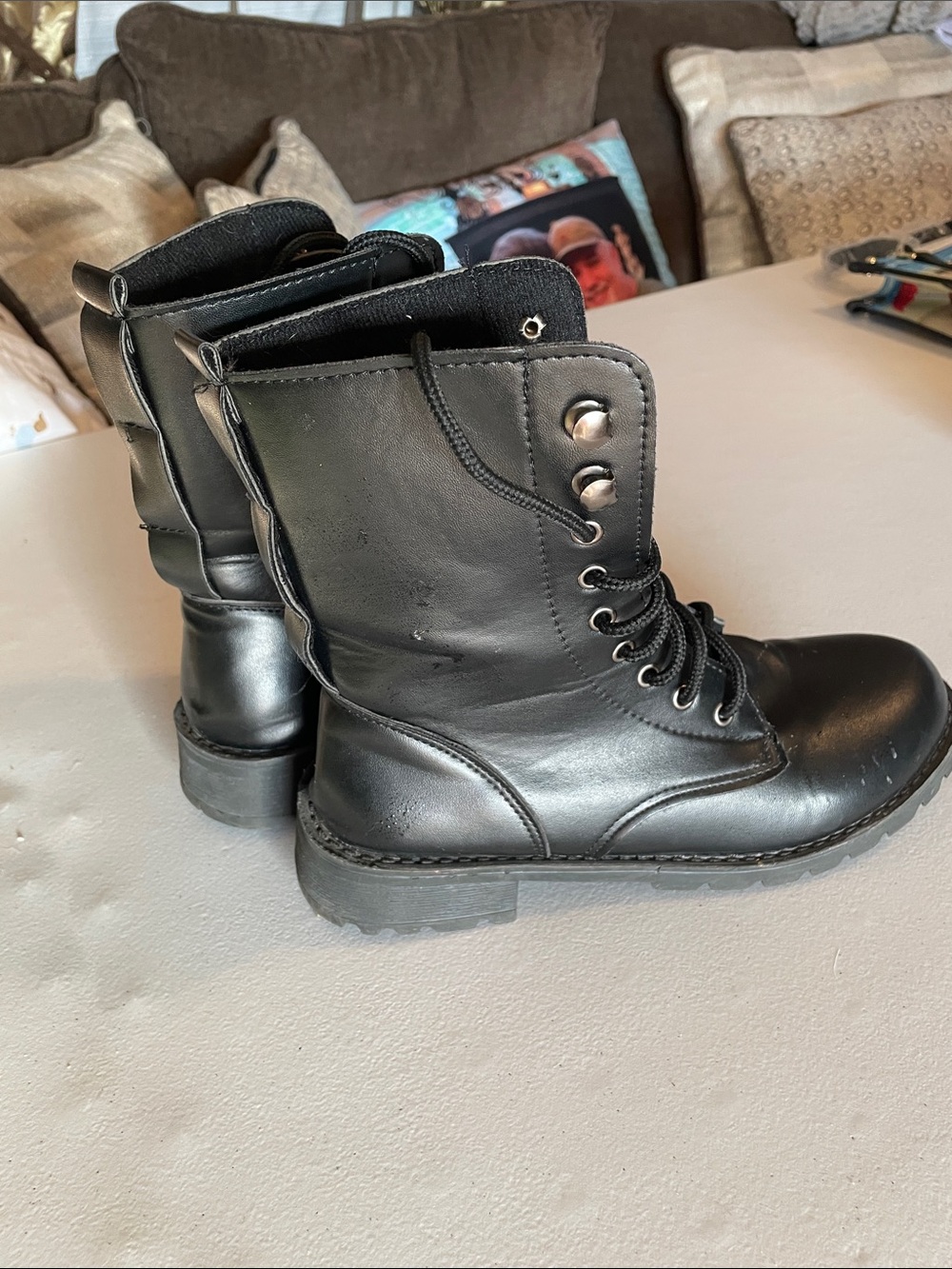 Black Combat Moto Boots - Unbranded (bag 3) - Picture 3 of 5